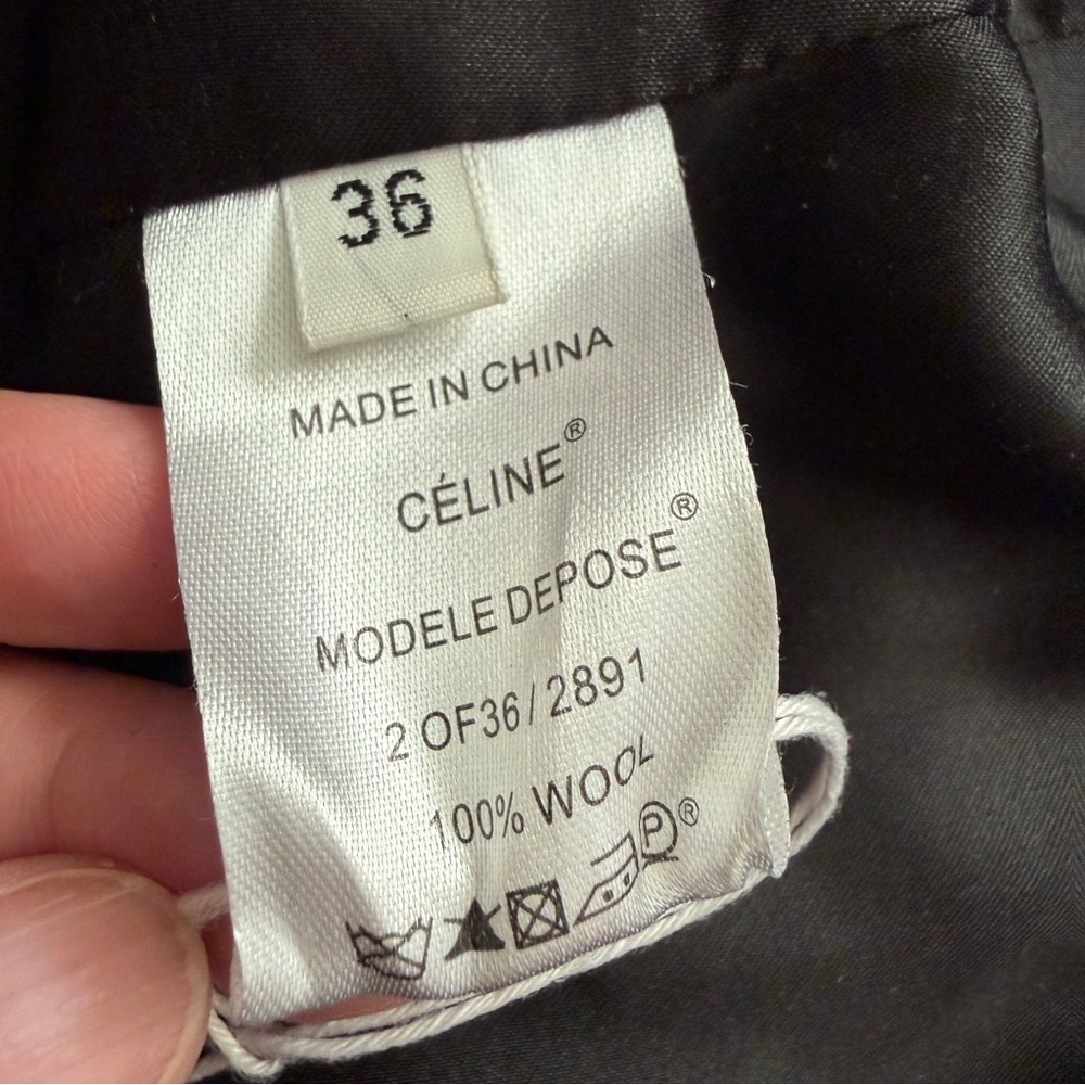 Celine Burgundy 100% Wool Coat Outwear Open Front Size 36 / US S - Picture 5 of 7
